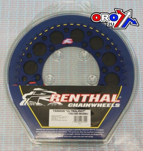 REAR SPROCKET ALLOY RENTHAL, ULTRALITE 150U-520-48GBBU BLUE, 150U-520-48GBBU