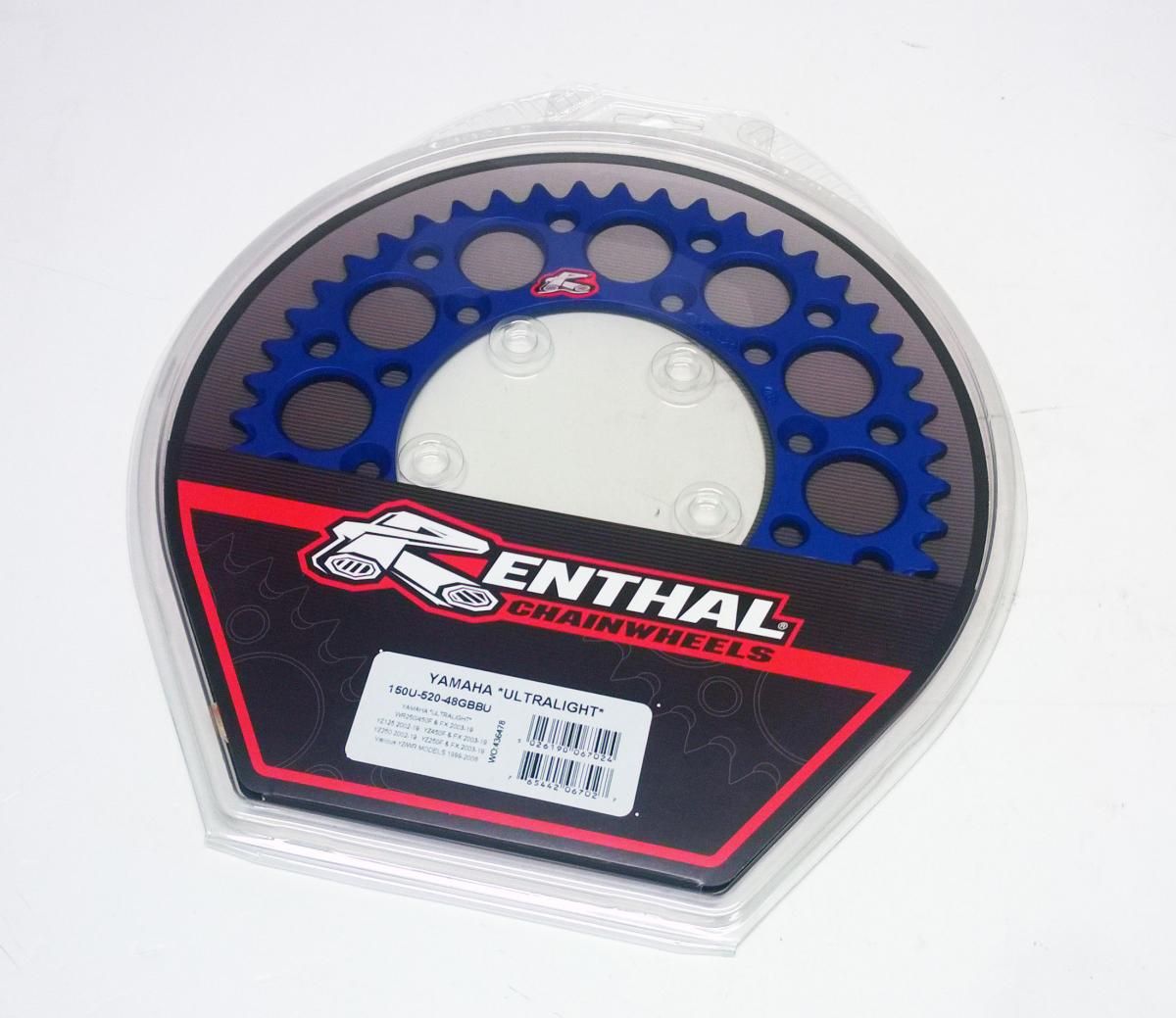 REAR SPROCKET ALLOY RENTHAL, ULTRALITE 150U-520-48GBBU BLUE, 150U-520-48GBBU - Image 4