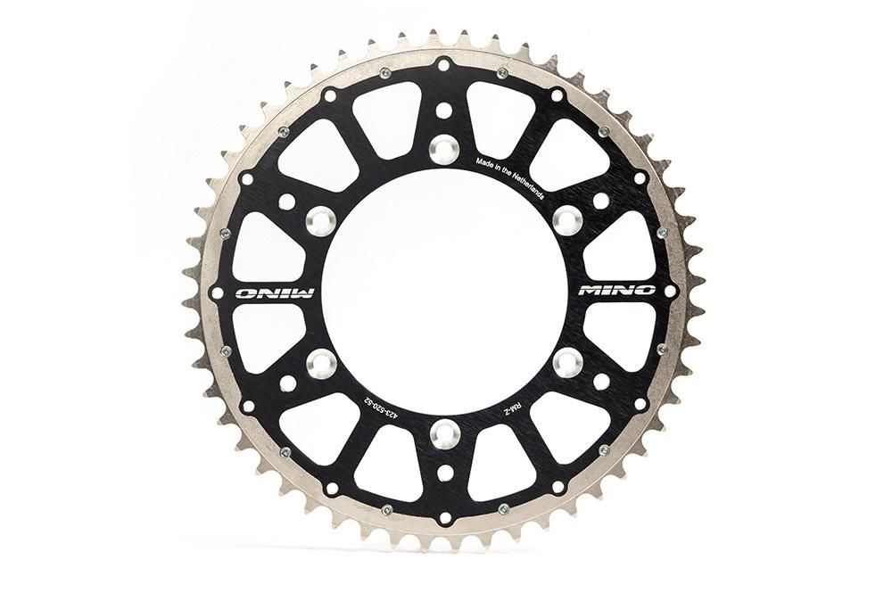 MINO REAR SPROCKET FUSION 2-RING, 23-850-50 STEEL/ALLOY BLACK