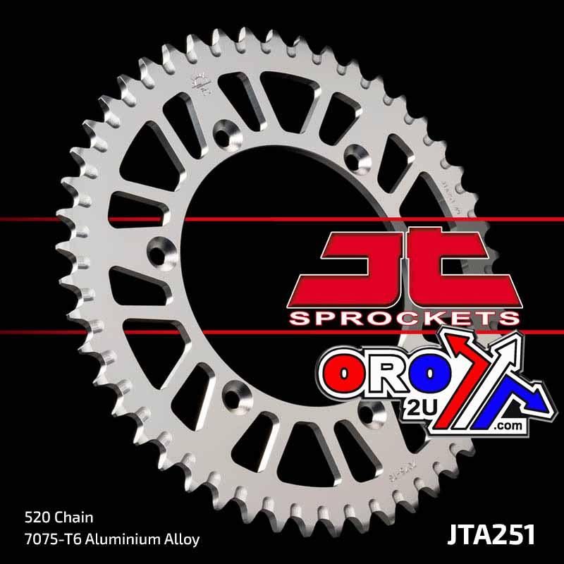 REAR SPROCKET ALLOY SILVER 251, JTA251.52 7075-T6 Aluminium