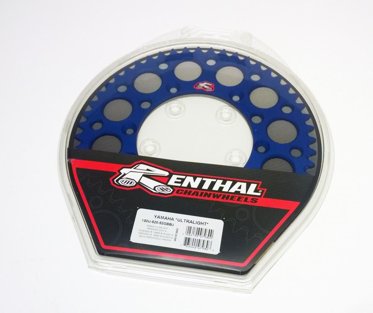 REAR SPROCKET ALLOY RENTHAL, ULTRALITE 150U-520-52GBBU BLUE - Image 2