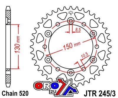 REAR SPROCKET JTR245/3.47 JT, HONDA ROAD - Image 2