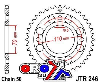 REAR SPROCKET JTR246.35 STEEL, HONDA ROAD