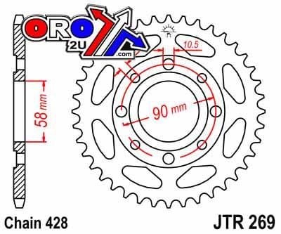 REAR SPROCKET JTR269.52 JT 428