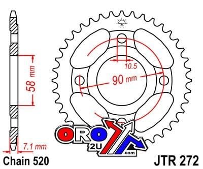 REAR SPROCKET JTR272.31 JT 520