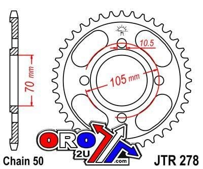 REAR SPROCKET JTR278.36 STEEL, HONDA ROAD JT - Image 2