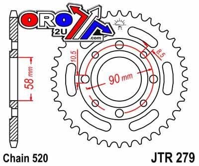 REAR SPROCKET JTR279.32 STEEL, HONDA ROAD JT