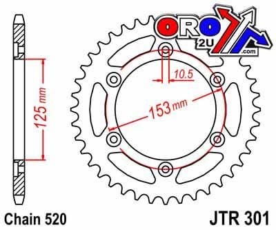 REAR SPROCKET STEEL JTR301.40