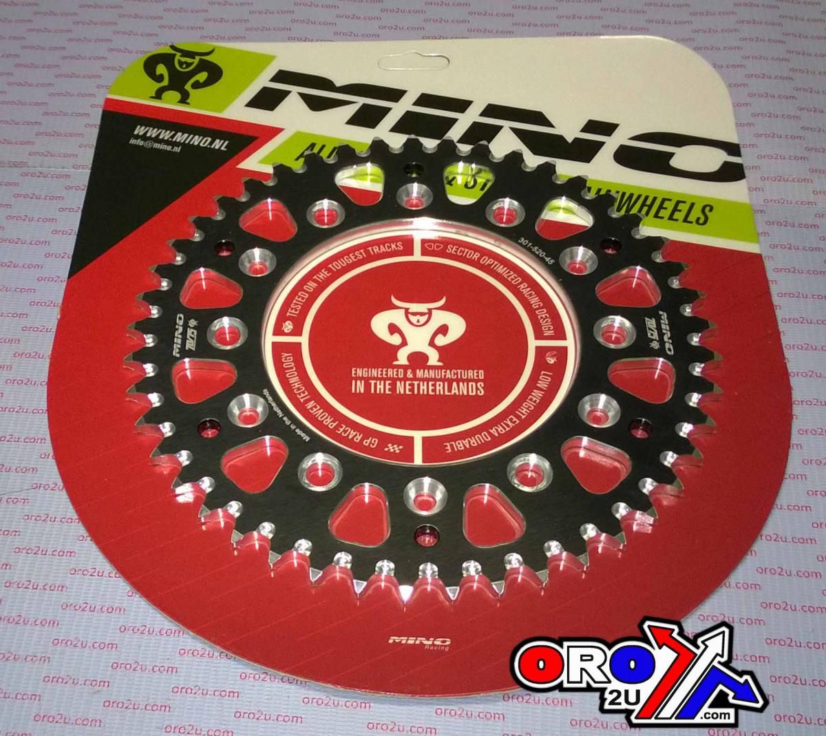 MINO REAR SPROCKET ALLOY 301/210, 25-301.520.45BK DOUBLE DRILLED JTR301, JTR210 - Image 3