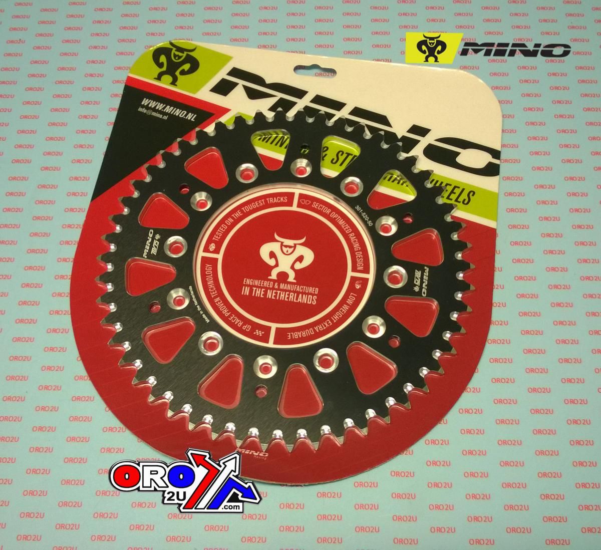 MINO REAR SPROCKET ALLOY 301/210 BK, 25-301.520.50BK DOUBLE DRILLED JTR301, JTR210