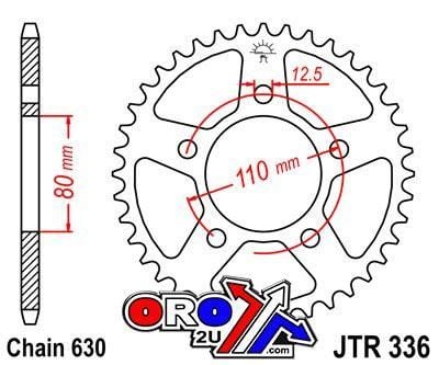 REAR SPROCKET JTR336.34 STEEL, HONDA ROAD JT