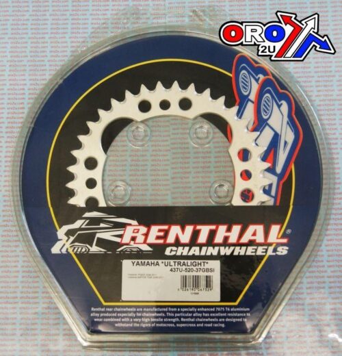 REAR SPROCKET RENTHAL YAM, ULTRALITE 437U-520-37GBSI SILVER, 437U-520-37GBSI