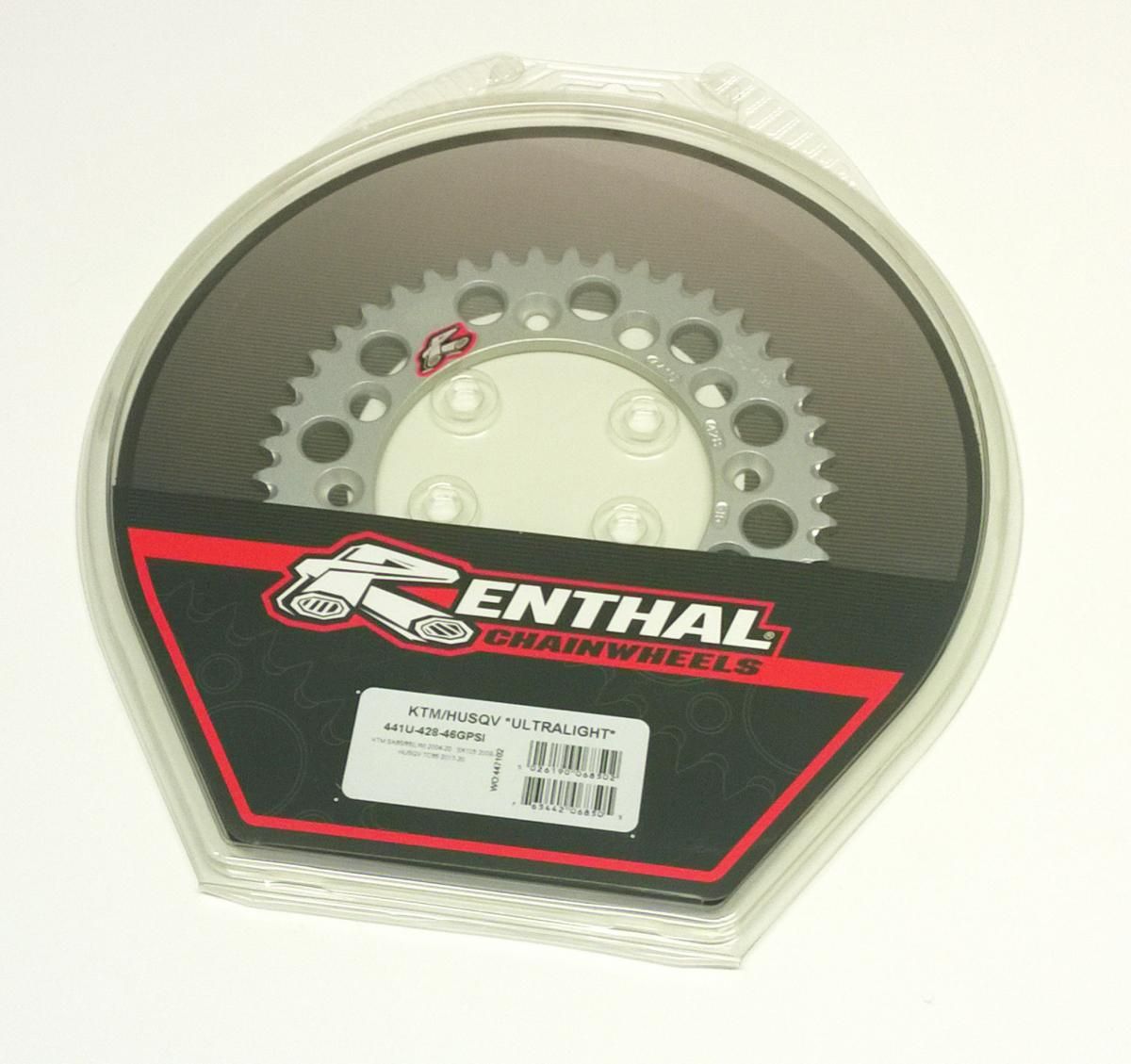 REAR SPROCKET ALLOY RENTHAL, ULTRALITE 441U-428-46GPSI SILVER - Image 4