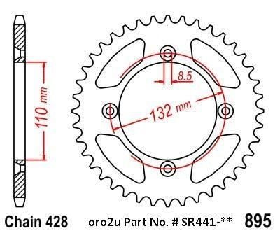REAR SPROCKET STEEL JTR895 BK, KTM 85SX, 105SX, 85XC, 105XC, JTR895.49