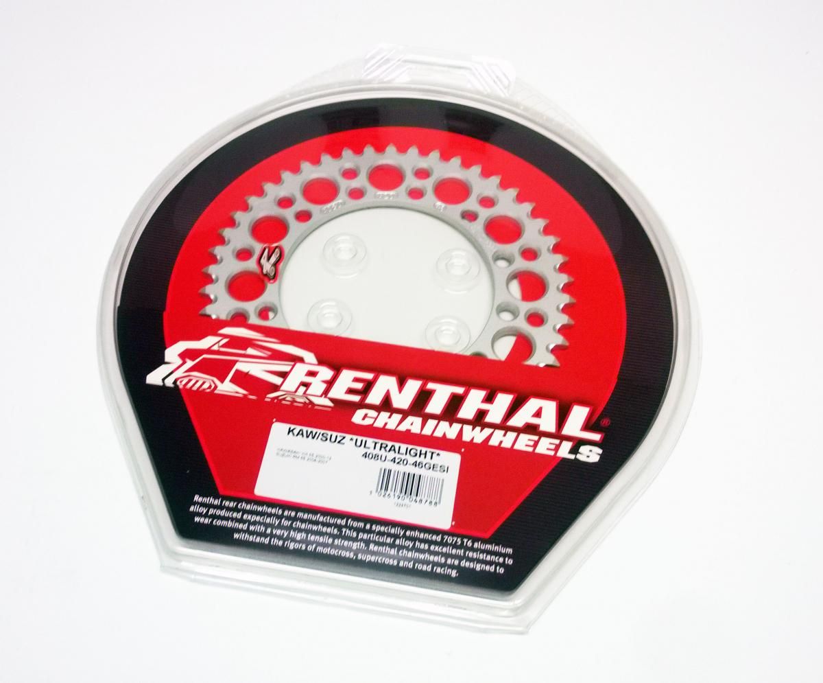 REAR SPROCKET ALLOY RENTHAL, ULTRALITE 408U-420-46GESI SILVER - Image 3