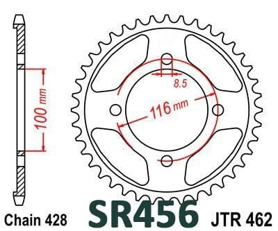 MINO REAR SPROCKET BLACK 462, 25-605-51 CHAIN 428 Conversion - Image 3