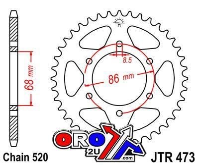 REAR SPROCKET JTR473.37 STEEL, HONDA ROAD JT
