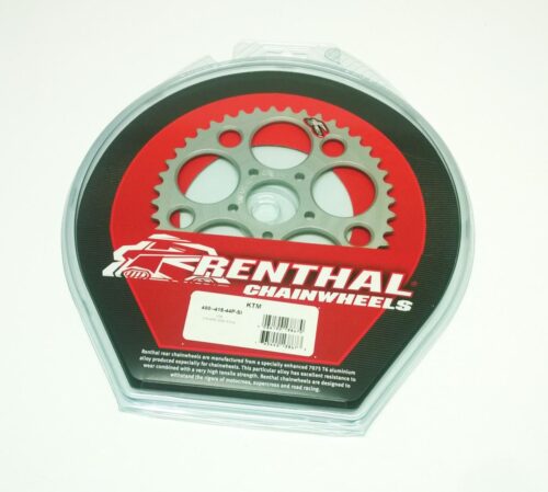 REAR SPROCKET RENTHAL 480, KTM 50 2010-2013 44T SILVER, 480–415-44P-SI