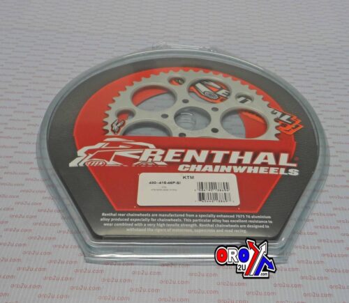 REAR SPROCKET RENTHAL 480, KTM 50 2010-2013 SI T SILVER, 480–415-46P-SI