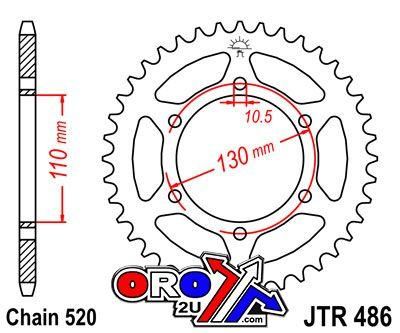 REAR SPROCKET STEEL JTR486.44, HONDA ROAD JT