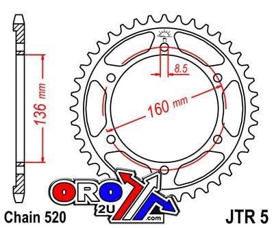 REAR SPROCKET JTR5.46 JT 520 OLD No. SR005-46.S.JT
