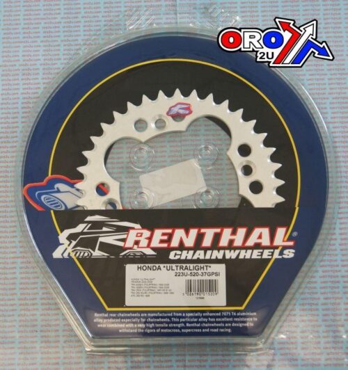 REAR SPROCKET RENTHAL ATV, ULTRALITE 223U-520-37GPSI SILVER