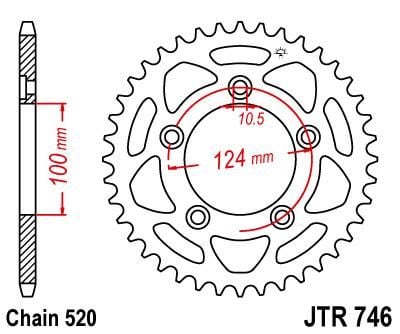 REAR SPROCKET JTR746.44 JT