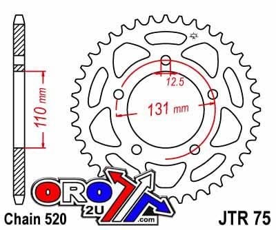 REAR SPROCKET STEEL JTR75.44, BMW 520 Chain Conversion