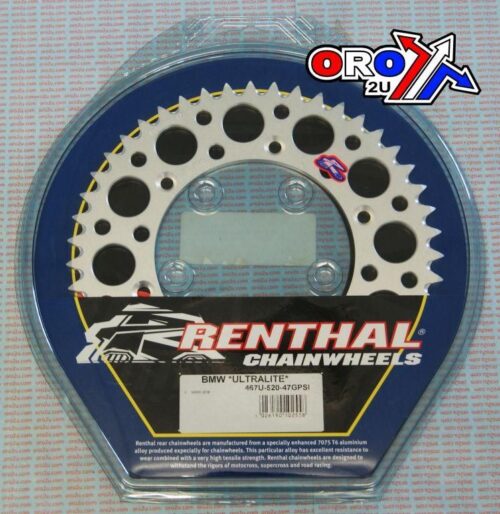 REAR SPROCKET RENTHAL BMW, ULTRALITE 467U-520-47GPSI SILVER