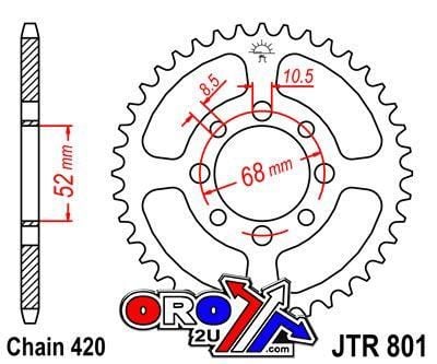 REAR SPROCKET JTR801.34 JT 420 BLACK