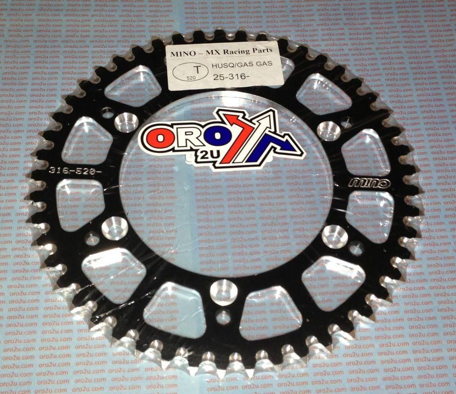 MINO REAR SPROCKET ALLOY BLK 822, 25-316-520-46 - Image 2