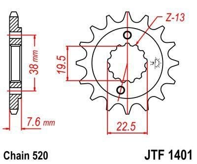 FRONT SPROCKET 15T [JTF1401.15]