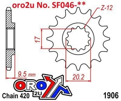 FRONT SPROCKET JTF1906.12 420 SF1906-