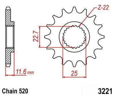 FRONT SPROCKET 13[JTF3221.13] POLARIS, AT-03275