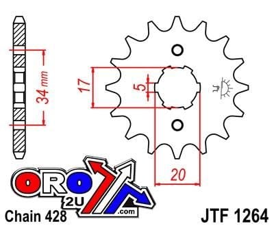 FRONT SPROCKET JTF1264.16 428 JTF1264 - Image 2