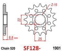 FRONT SPROCKET JTF1901.16SC JT, Lightweight Self-Cleaning, SF1901-16 - Image 2