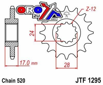 FRONT SPROCKET JTF1295.13 520, CBR600 Chain Conversion - Image 3