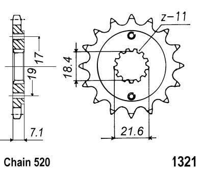 FRONT SPROCKET 13 [JTF1321.13] 520