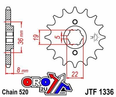 FRONT SPROCKET JTF1336.14 520 - Image 3