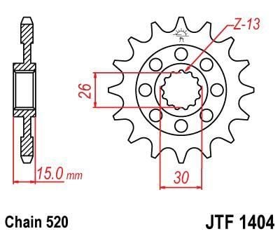 FRONT SPROCKET JTF1404.17 JT, BMW 520 Chain Conversion