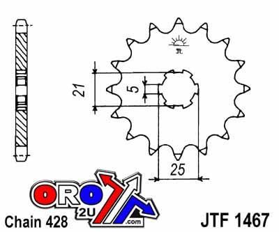 FRONT SPROCKET JTF1467.13 JT, Suzuki TC100 1872-1877 - Image 4