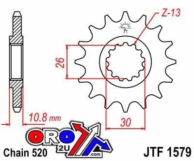 FRONT SPROCKET JTF1579.15 JT, 520 Chain Conversion - Image 4