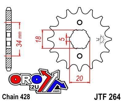 FRONT SPROCKET JTF264.16 JT JTF264