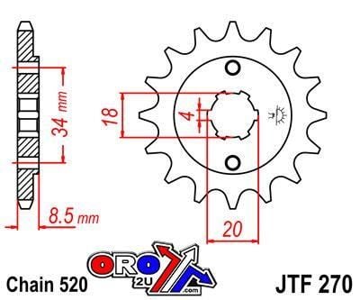FRONT SPROCKET JTF270.13 JT, HONDA ROAD
