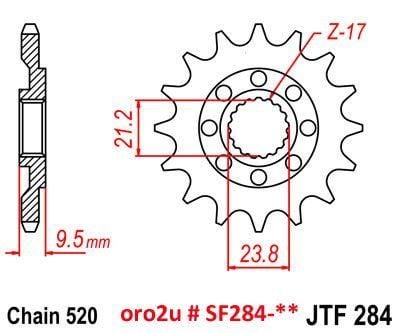 FRONT SPROCKET 284 RAPTOR LIGHT & SELF CLEANING 10B-ML4-13 - Image 2
