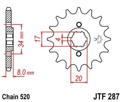 FRONT SPROCKET JTF287.14 JT