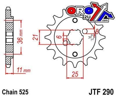 FRONT SPROCKET JTF290.14 JT, HONDA ROAD