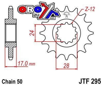 FRONT SPROCKET JTF295.16 JT, HONDA ROAD
