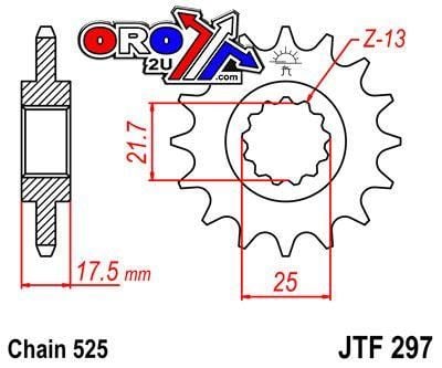 FRONT SPROCKET JTF297.15 JT JTF297
