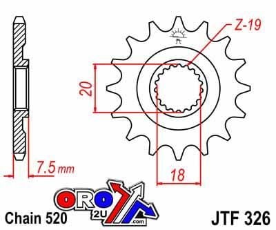 FRONT SPROCKET JTF326.12 JT - Image 2